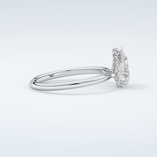 2.0 CT Pear Cut Hidden Halo Moissanite Engagement Ring 16