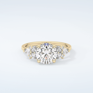 2.0 CT Round Cut Cluster Style Moissanite Engagement Ring 1