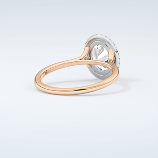 2.0 CT Oval Cut Halo Moissanite Engagement Ring 9