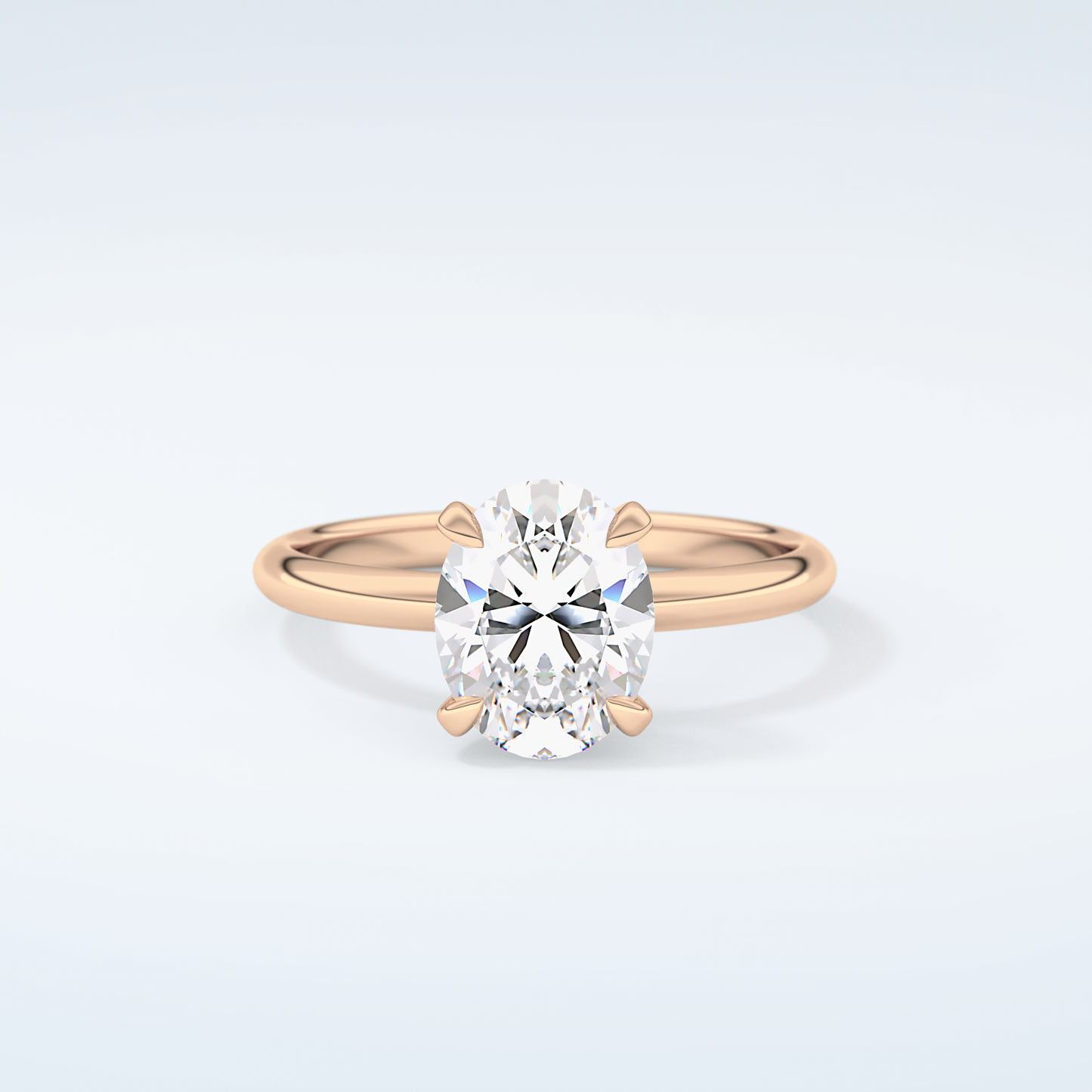 2.0 CT Oval Cut Solitaire Moissanite Engagement Ring