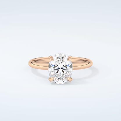 2.0 CT Oval Cut Solitaire Moissanite Engagement Ring