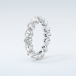 1.28 TCW Round & Pear Shaped Moissanite Wedding Band 18