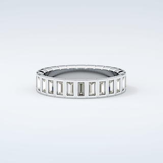 0.44 TCW Baguette Shaped Moissanite Wedding Band 15