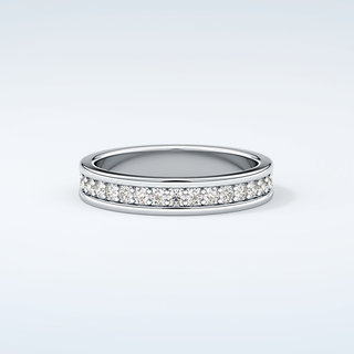 0.7 TCW Round Shaped Moissanite Wedding Band 13