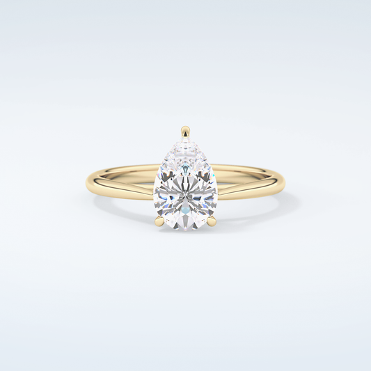 2.0 CT Pear Cut Solitaire Moissanite Engagement Ring