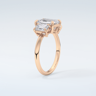 2.0 CT Emerald Cut Three Stone Moissanite Engagement Ring 12