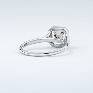 1.25 CT Asscher Cut Solitaire Bezel Moissanite Engagement Ring 15