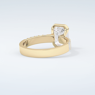 2.0 CT Emerald Cut Half Bezel Moissanite Engagement Ring 3