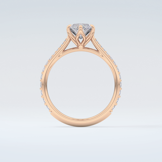 1.5 CT Marquise Cut Pave Style Moissanite Engagement Ring 8