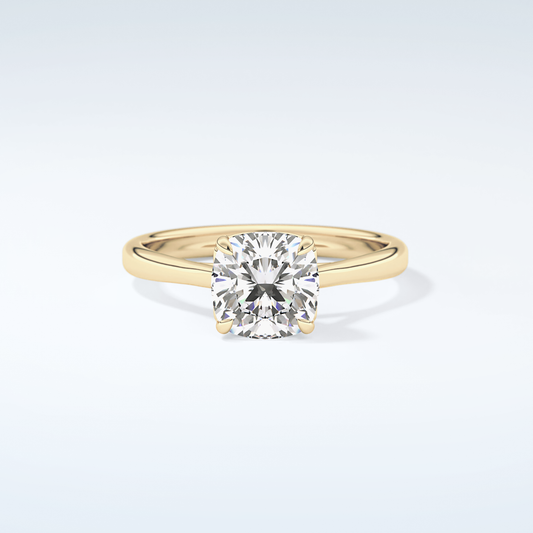 2.0 CT Cushion Cut Solitaire Style Moissanite Engagement Ring