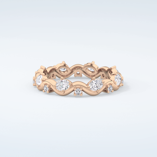 0.56 TCW Round & Oval Shaped Moissanite Wedding Band 7