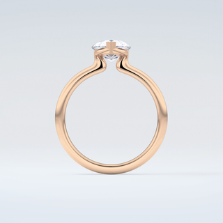 2.0 CT Pear Cut Half Bezel Moissanite Engagement Ring 8