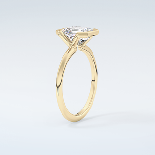 2.0 CT Asscher Cut Half Bezel Moissanite Engagement Ring 6