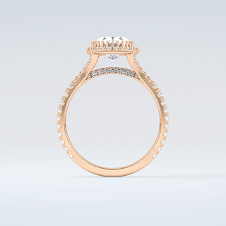 2.0 CT Oval Cut Halo & Pave Split Shank Moissanite Engagement Ring 8