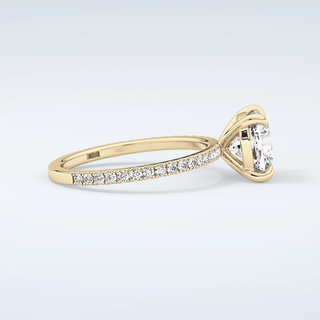 2.0 CT Cushion Cut Pave Moissanite Engagement Ring 4