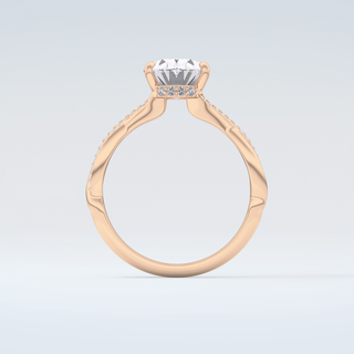 2.0 CT Oval Cut Hidden Halo Twisted Shank Moissanite Engagement Ring 8