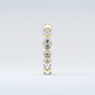 0.98 TCW Round & Marquise Shaped Moissanite Wedding Band 5