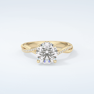 2.0 CT Round Cut Hidden Halo Twisted Pave Moissanite Engagement Ring 1