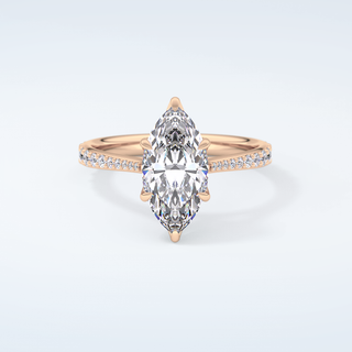1.5 CT Marquise Cut Pave Style Moissanite Engagement Ring 7