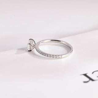 Stunning 0.5 - 1.5 CT Emerald Moissanite Engagement Ring with Pave Design 10
