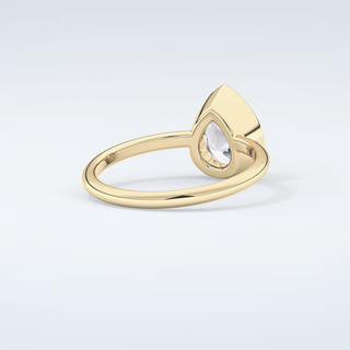 1.25 CT Pear Cut Bezel Style Moissanite Engagement Ring 3