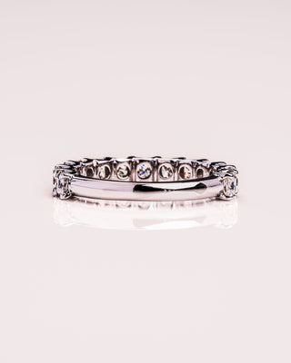 2.8 CT Princess Stones Half Eternity Moissanite Wedding Band