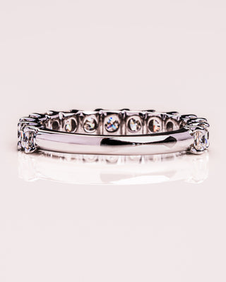 2.8 CT Princess Stones Half Eternity Moissanite Wedding Band