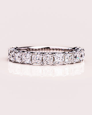 2.8 CT Princess Stones Half Eternity Moissanite Wedding Band