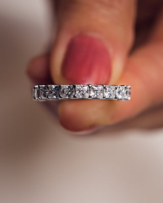 2.8 CT Princess Stones Half Eternity Moissanite Wedding Band