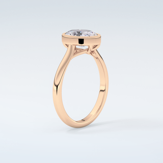 1.5 CT Oval Cut Bezel Style Moissanite Engagement Ring 12