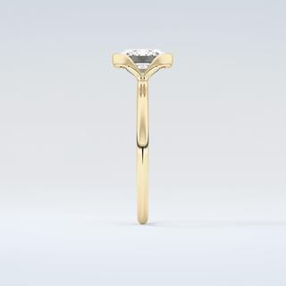 2.0 CT Emerald Cut Half Bezel Moissanite Engagement Ring 5