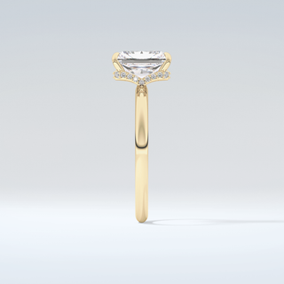 2.0 CT Radiant Cut Hidden Halo Moissanite Engagement Ring 5