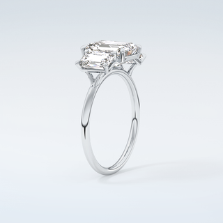 2.0 CT Emerald Cut Three Stone Moissanite Engagement Ring 18