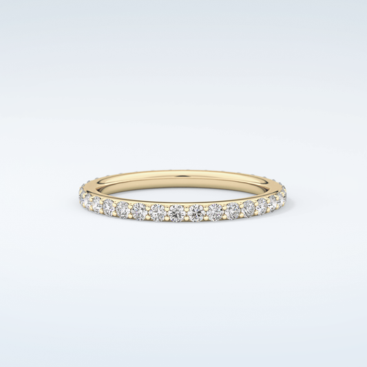 0.74 TCW Round Shaped Moissanite Wedding Band