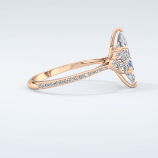 1.5  CT Marquise Cut Cluster & Pave Moissanite Engagement Ring 10