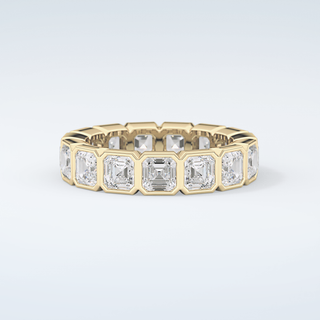 2.25 TCW Asscher Shaped Moissanite Wedding Band 4