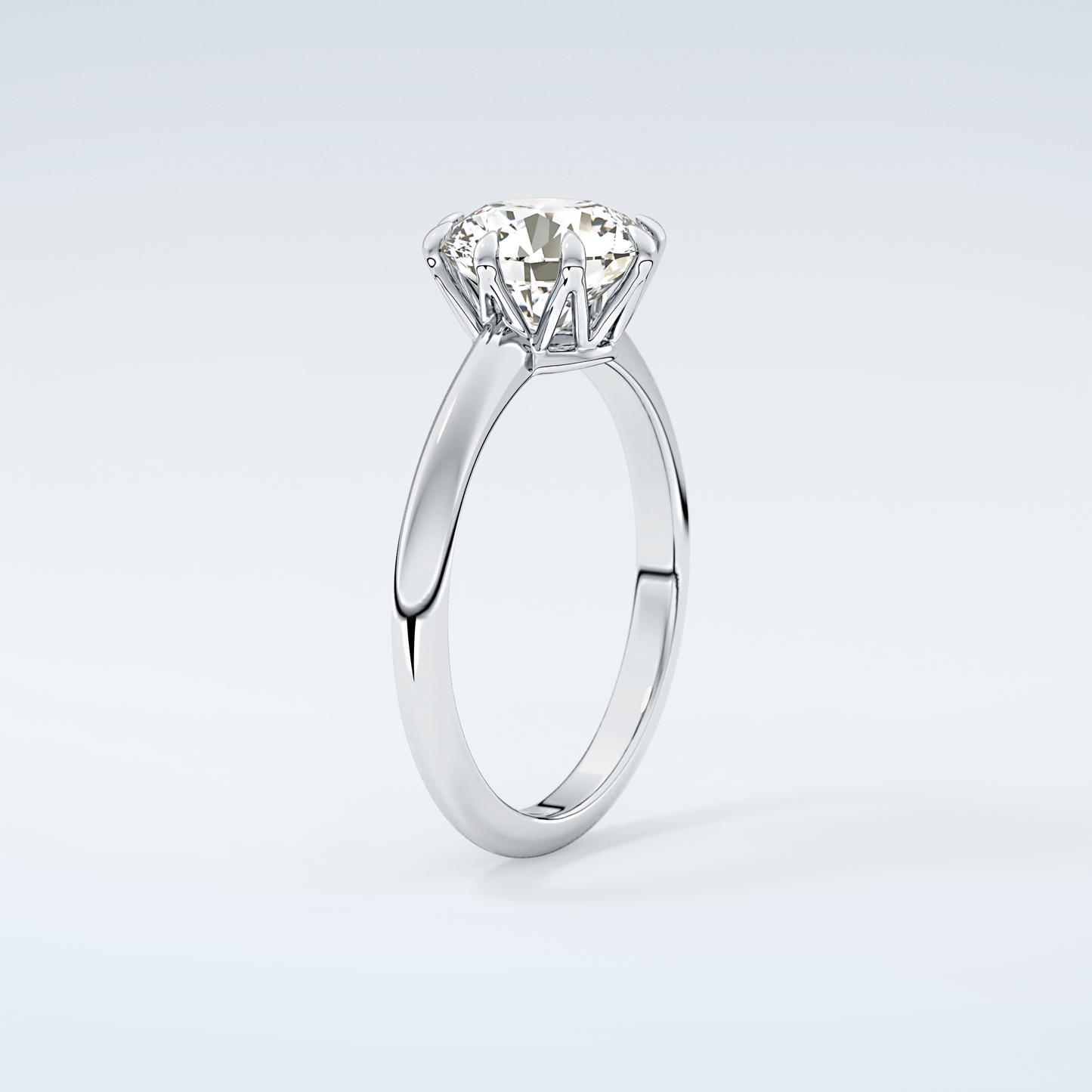 2.0 CT Round Cut Solitaire Moissanite Engagement Ring