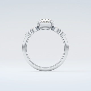 1.25 CT  Oval Cut Cluster Style Moissanite Engagement Ring 14