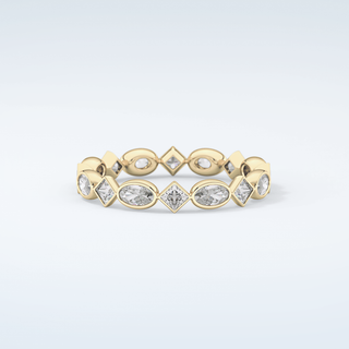 0.72 TCW Oval & Princess Shaped Moissanite Wedding Band 1