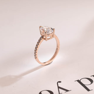 Stunning 1.0 - 2.0 CT Pear Moissanite Engagement Ring with Pave Design 7