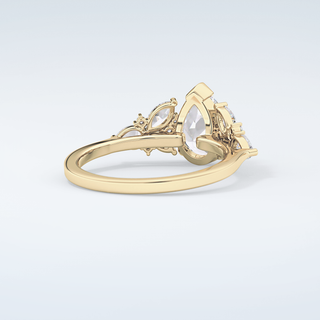 2.0 CT  Pear Cut Cluster Moissanite Engagement Ring 3