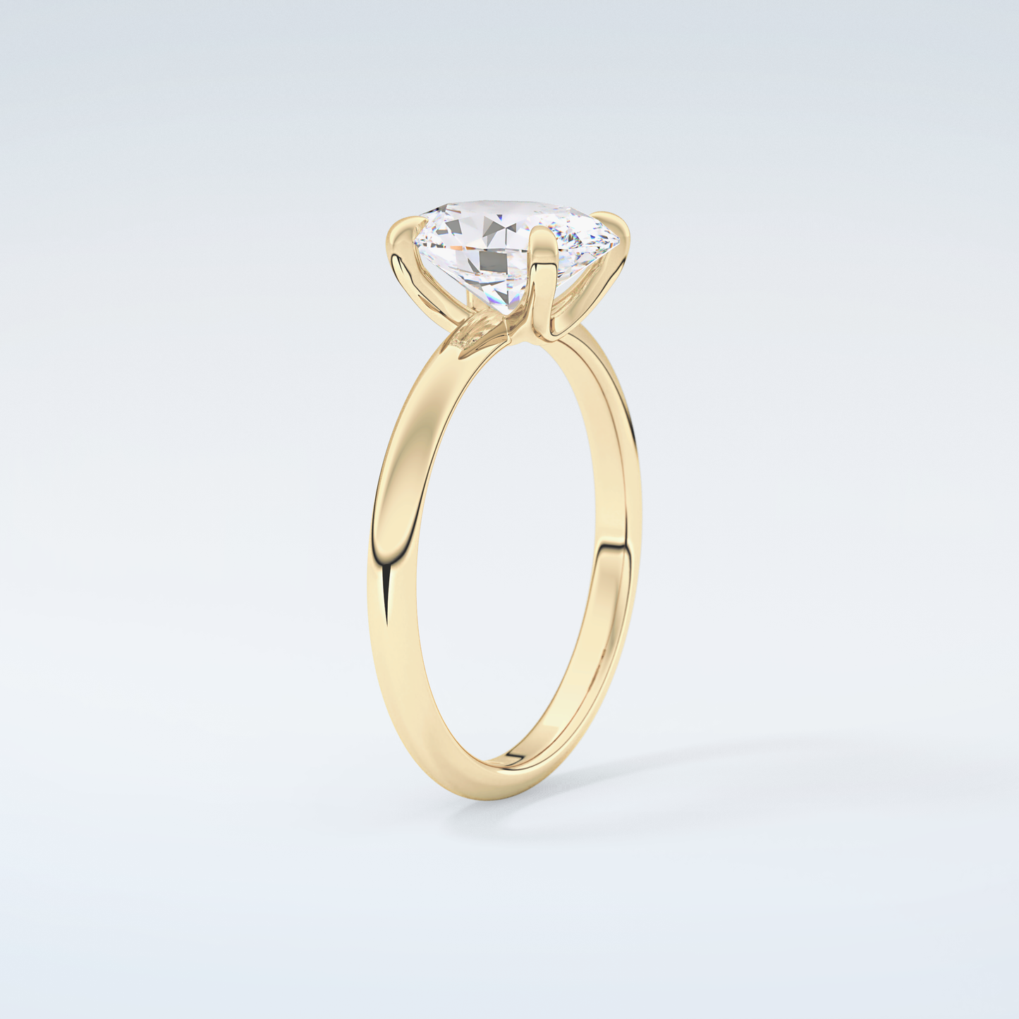 2.0 CT Oval Cut Solitaire Moissanite Engagement Ring