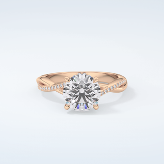 2.0 CT Round Cut Hidden Halo Twisted Pave Moissanite Engagement Ring 7