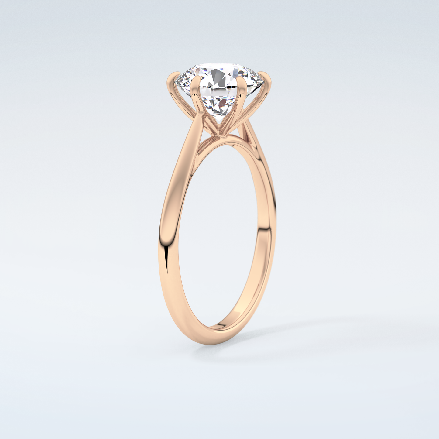 2.0 CT Round Cut Solitaire Moissanite Engagement Ring