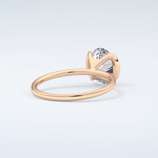 2.0 CT Oval Cut Half Bezel Solitaire Moissanite Engagement Ring 9