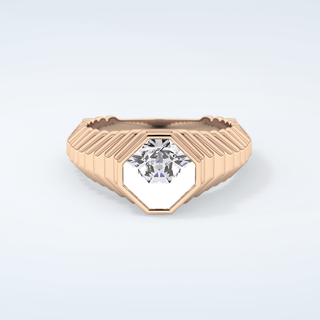 1.5 CT Asscher Cut Solitaire Bezel Moissanite Engagement Ring 7