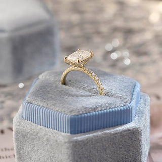 Stunning 3.0 CT Radiant Moissanite Engagement Ring with Pave & Hidden Halo Design 6