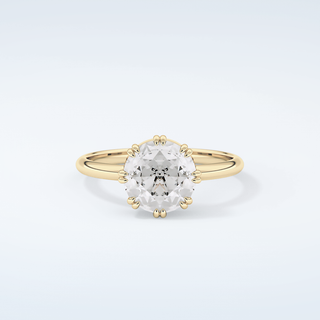 1.5 CT Rose Cut Solitaire Style Moissanite Engagement Ring 1