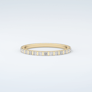 0.54 TCW Princess Shaped Moissanite Wedding Band 3