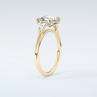 2.0 CT Asscher Cut Three Stone Moissanite Engagement Ring 6